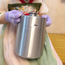 304 stainless steel beer barrel container two rounds of home brewing liquor kettle 2L oil barrel jar craft brewing threaded cover seal