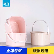 Camellia thickened foot tub plastic massage foot bath bucket household wash foot bucket