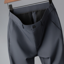 Mens Ice Silk casual pants summer thin pants mens spring and autumn business pants straight slim mens pants autumn trousers