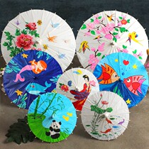 Blank oil paper umbrella diy handmade painting umbrella kindergarten art materials Childrens graffiti toy prop umbrella