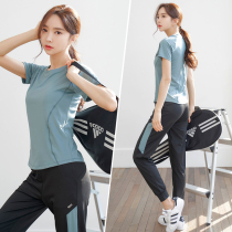 Sports suit female spring and autumn yoga suit summer quick-drying loose gym running Fashion Net red spring summer fitness suit