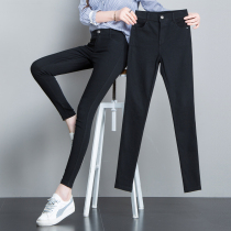 Underpants woman outside wearing spring and autumn summer thin section 2022 new high waist elastic black 90% pencil small feet black pants
