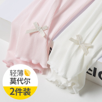 Girls underpants summer thin childrens elastic outside wearing foreign air seven-pants baby Modale lace long pants