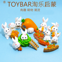 Tide Play Simulation Cute Microminiature Mini Rabbit Cartoon Animal Model Childrens Home Props Paparazzi Doll