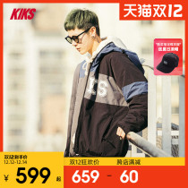 KIKS original trendy brand 21FW new men and women hooded zipper splicing couple casual warm cotton ski suit