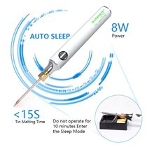 5v8w electric soldering iron wireless with cover portable outdoor welding USB quick heat 3 block temperature control soldering iron