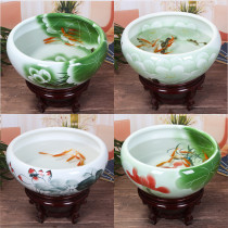 Jingdezhen ceramic fish tank bowl lotus water lily basin Lotus basin Large turtle fish basin household water decoration ideas