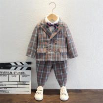  Boys  year-old dress British style casual striped Western style white shirt pony armor tide childrens suit suit autumn