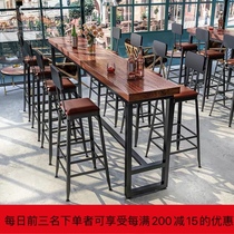 Solid wood bar table home balcony against the wall narrow table tall long strip creative small tea room red bar commercial