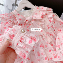 Girl Dress Dress Spring Dress 2022 New Children Skirt Cream Pink Pearl Ocean Princess Dress Little Girl Skirt