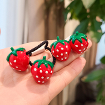 Strawberry hair ring small number baby za hair rubber band female without injury and good Korea Childrens head rope hairdresser