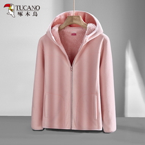 Pecking Wood Bird Autumn Winter Plus Suede Thickened Grip Suede Woman Mid-Aged Suede Suede Jacket Male Warm And Breathable New