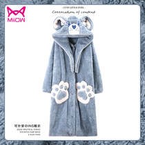 Coral velvet nightgown women winter thick long plush bathrobe flannel pajamas women autumn winter 2022 new model