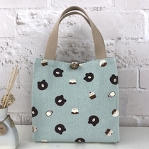 Cute canvas bag Japanese belt rice bag Bento bag Bento bag Lunch lunch box bag handbag office worker small rice bag