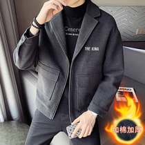 Rich bird thick woolen jacket mens short 2021 Winter new Korean trend high-end woolen coat coat coat