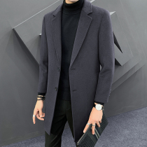 Fugui Bird Winter Thick Wool Coat Men Long Korean Fashion Fashion Suit High-end Cashmere Trench Coat