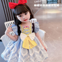  UK next kiss Girls dress Lolita 2021 summer childrens baby princess dress Net red Childrens clothing