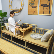 Bamboo and rattan carved Arhat bed Zen sofa bed collapsed meditation chair antique Ming and Qing old tea table homestay new Chinese style