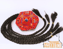 Xinjiang dance performance hat sequin head strap braid long braid snow lotus hat Uyghur stage braid hat