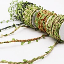Photo wall decoration handmade rattan hemp rope diy material simulation kindergarten ring creation green leaf hemp rope color