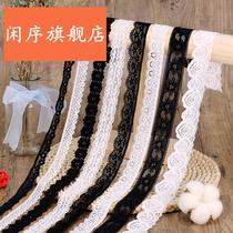 Black Stretch Lace Accessories Decorative Handmade Accessories Clothing White Clothing Fabric Elasticity Ribbon
