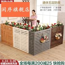 Anticorrosive wood outdoor flower box flower trough combination milk tea shop outside swing partition fence flower rack square fence flower pool flower bed