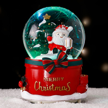Santa Claus Music Box Crystal Ball Kindergarten Children Christmas Eve Creative Gifts Glowing Music Box Decoration