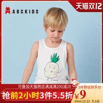(Clearance special) abckids childrens cotton vest summer breathable boy round neck sleeveless childrens coat tide