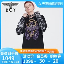 Boylondon flagship official website 21 spring star compass eagle print stitching sweater couple 202502