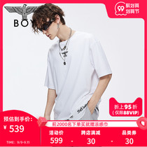 boylondon flagship 2021 autumn new black eagle embroidery tide short sleeve T-shirt mens T-shirt 304401