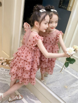 UK Next Kiss Net red Girls Dress summer 2021 new foreign style Korean version of the child princess skirt
