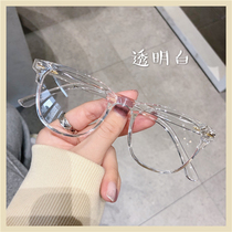 Ultra light TR clear lens frame can be equipped with degree ins Korean version of round face thin plain net red myopia glasses frame male