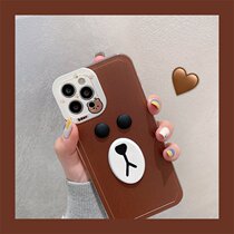 Cute bear for iphone12pro max Apple 11 phone case xr funny x block face xs female 8plus7