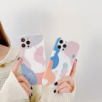 Color matching geometry Suitable for iPhone12PROMAX mobile phone shell iPhone11 soft X XS XR Foreign trade 78plus
