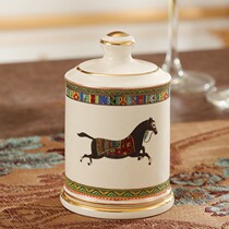 European toothpick box luxury creative toothpick cans living room coffee table table ceramic toothpick barrel household decorations ornaments