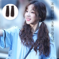 Double ponytail lifelike wig strap long curly Sweet Loli female corn hot Teddy roll wool roll wave