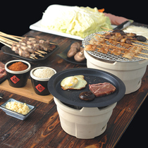 Household ceramic grill small 1-2-3 people mini kebab barbecue hot pot heating charcoal fire small stove