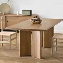 Nordic Solid Wood Dining Table And Chairs Combine Modern Minima Small Household Dining Room Dining Table Long Table Designer Desks