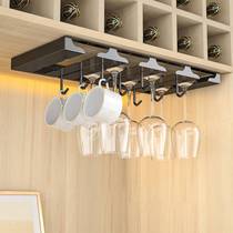 Red Wine Glass Shelf Upside Down Stainless Steel Home Collection High Foot Cup Shelf Suspended Light Lavish Fancy Grape Wine Cabinet Rack