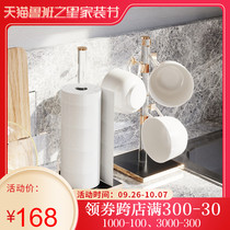 bencross kitchen towel holder oil suction roll paper base creative non-punching paper shelf vertical cling film holder