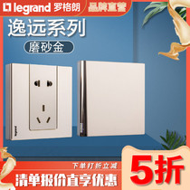 TCL Rograng Yiyuan switch socket panel Xuan matte gold aluminum alloy 5 five-hole two-three plug 16A three-hole 86