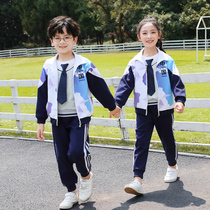 Primary school uniform spring and autumn set 2021 new childrens class clothes sportswear three sets autumn kindergarten Garden clothes