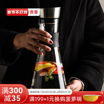 Sheri creative heat-resistant explosion-proof glass kettle cold kettle large capacity solo simple leak-proof juice pot cold kettle