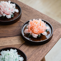 Hand-pinched ceramic peony flower boutique home Flower furnishings tea set tea pet accessories eternal flower holiday gifts with hand gift