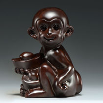 Dark sandalwood monkey furnishing three-in-twelve zodiac monkey home office decoration crafts gift
