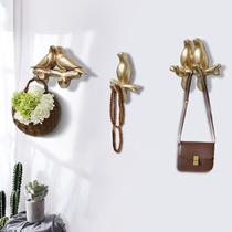 Bird adhesive hook wall hanging wall non-perforated clothes hook wall decoration bedroom door back non-trace coat hook key holder hook