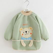 Eat dirty autumn and winter thick coat male baby wearing foreign apron children bib Crystal velvet anti-dressing