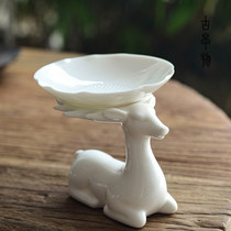 White porcelain tea leak all porcelain tea filter ceramic tea compartment creative cute funnel kung fu tea set household accessories