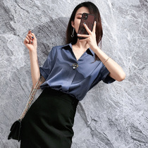 Work clothes Work clothes Formal womens suit shirt two-piece skirt summer temperament short-sleeved ol tooling stewardess uniform