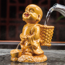 Color change tea pet creative lucky urine child can raise water spray little monk Tea plate ornaments Boutique tea play tea ceremony accessories